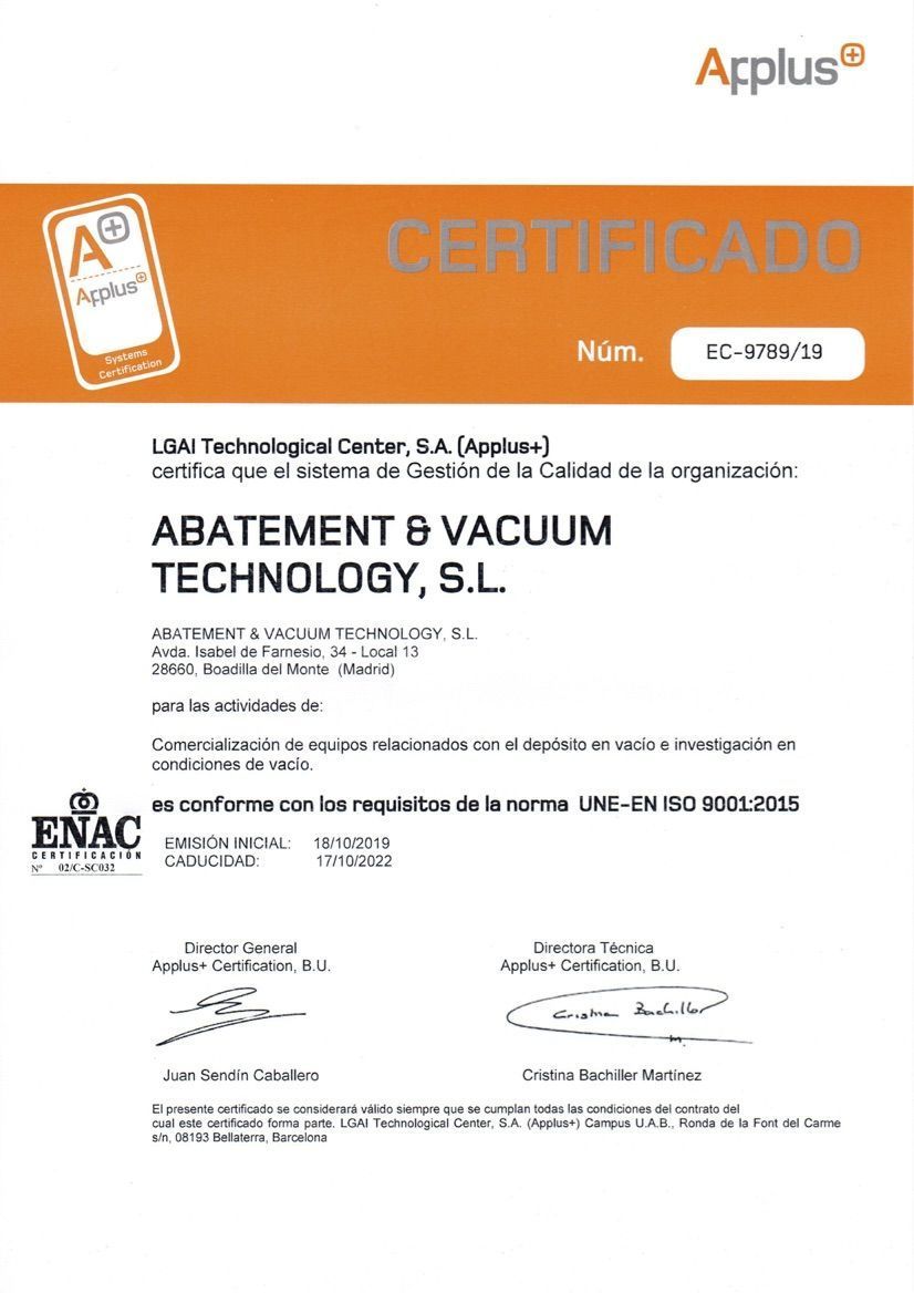 certificación ISO 9001: 2015